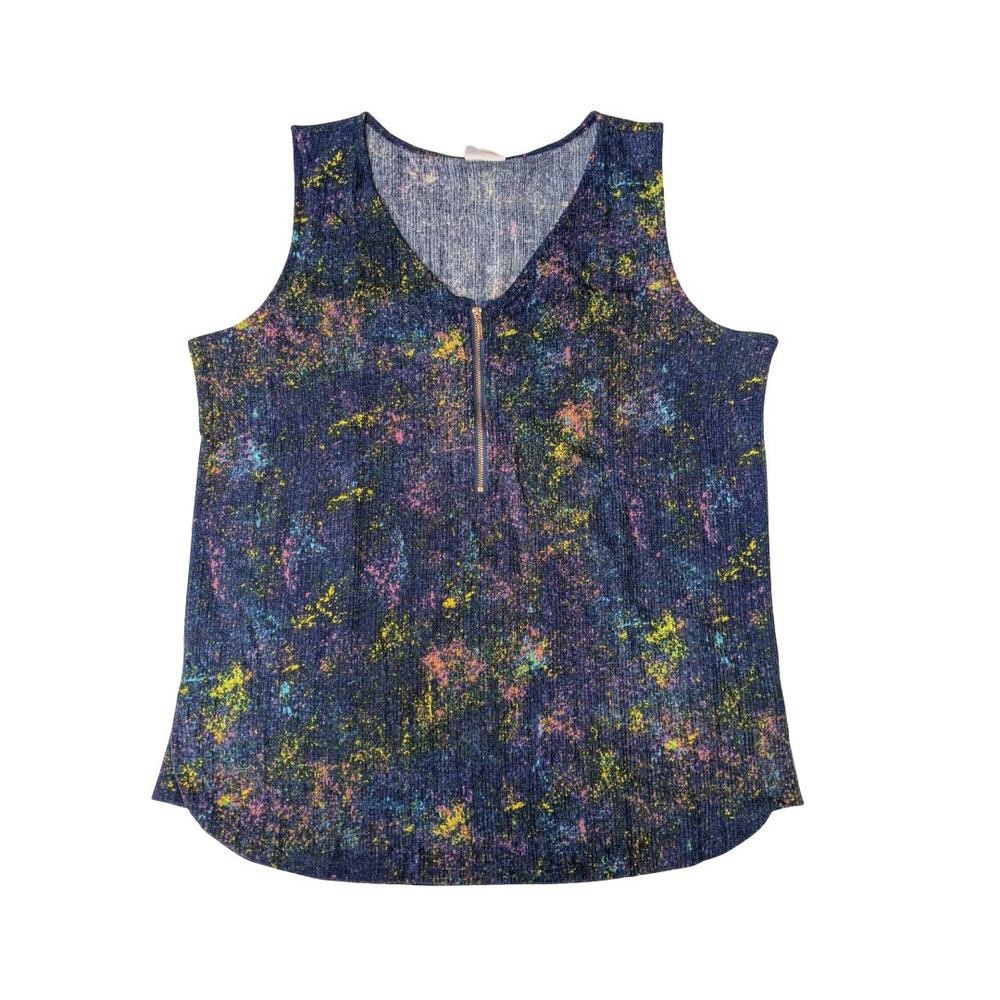 Rachael V-Neck Zipper Sleeveless Shirt NWT